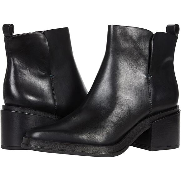Franco Sarto Womens Dalden Ankle Boots US 6.5 M EU 36.5 Black Leather NWOB - Picture 1 of 12